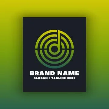 Musical logo design template. Ilustração Stock