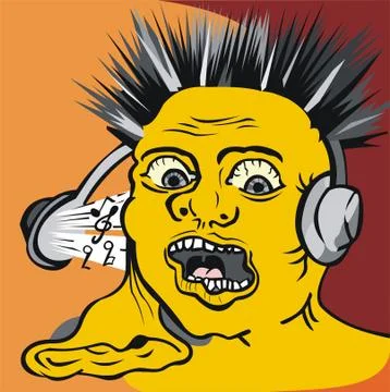 Musical maniac Stock Illustration