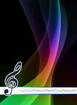 Musical Note on Abstract Spectrum Background Stock Illustration