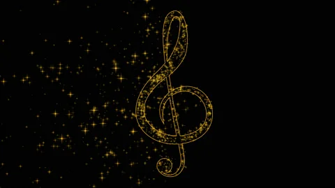 Musical note and star particles,alpha channel 4k animation Stock Footage 130541716