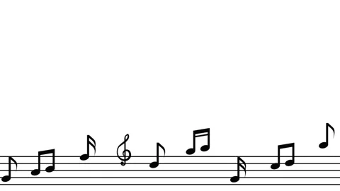 Musical note animation one Stock Footage 307839692