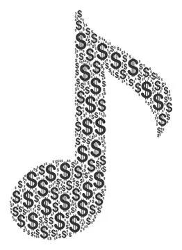 Musical Note Composition of Dollar Illustrazione stock