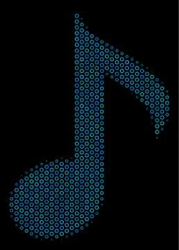 Musical Note Composition Icon of Halftone Bubbles Illustrazione stock
