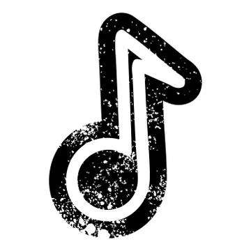 Musical note distressed icon Stock Illustration
