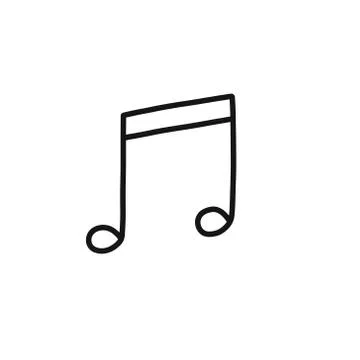 Musical note doodle icon, vector line illustration Stock Illustration