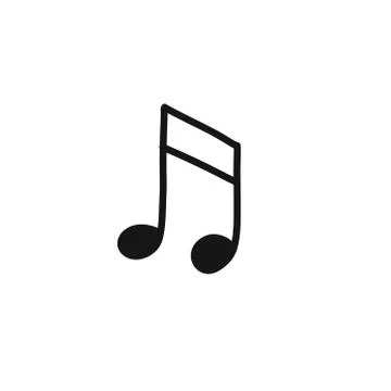 Musical note doodle icon, vector color illustration Stock Illustration