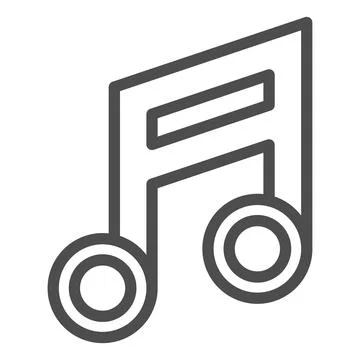 Musical note double quaver line icon, sound design concept, instrumental beam Stock Illustration