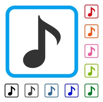 Musical Note Framed Icon Illustrazione stock