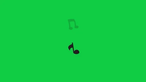 A musical note glowing on a green screen for creativity. Stock Footage 299045591