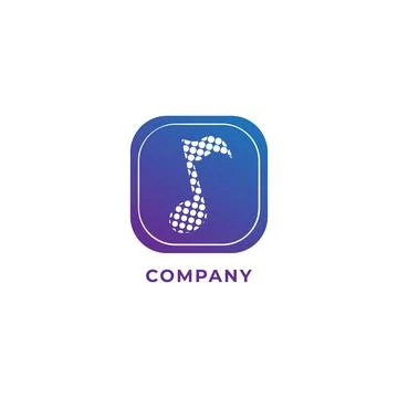 Musical note in halftone style with rounded square shape. Blue purple color.. 스톡 일러스트