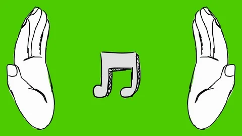 Musical Note - Hand-Drawn Animation - hands white Stock Footage 97994527