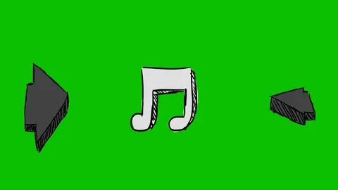 Musical Note - Hand-Drawn Animation - spinning arrows black Stock Footage 97994897