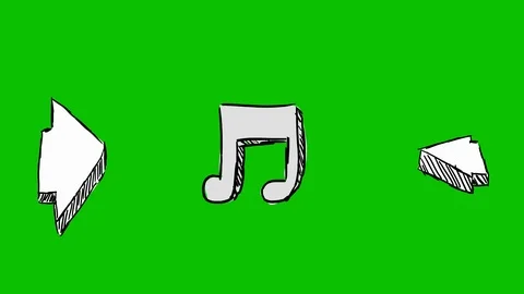 Musical Note - Hand-Drawn Animation - spinning arrows white Stock Footage 97994958