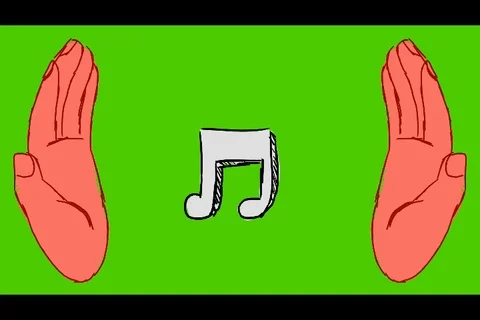 Musical Note - Hand-Drawn Animation - hands red Stock Footage 98006888