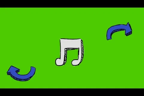 Musical Note - Hand-Drawn Animation - Twirling arrow blue Stock Footage 98006961