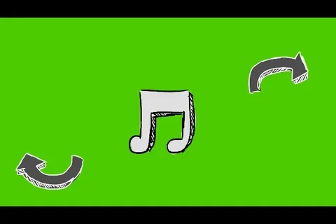 Musical Note - Hand-Drawn Animation - Twirling arrow grey Stock Footage 98006966