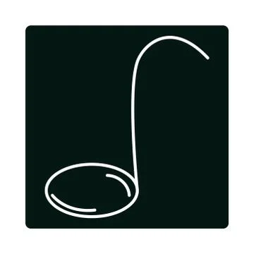 Musical note harmony melody block and line icon Illustrazione stock
