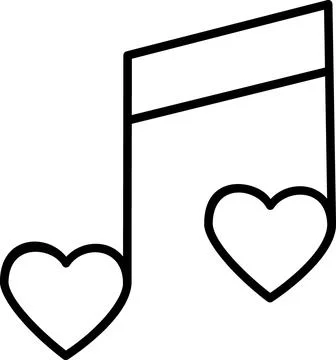 Musical note with heart icon 스톡 일러스트