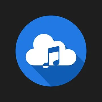 Musical note icon on cloud. isolated on background. vector illustration Stock Illustration