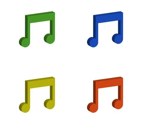 Musical note icon illustrated in vector on white background Stock Illustration
