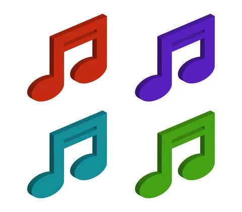 Musical note icon illustrated in vector on white background Stock Illustration
