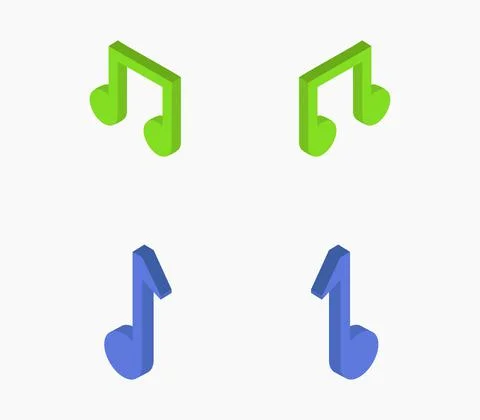 Musical note icon illustrated in vector on white background Stock Illustration