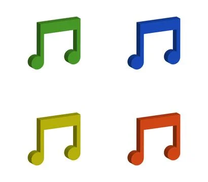 Musical note icon illustrated in vector on white background Stock Illustration