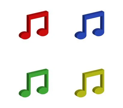 Musical note icon illustrated in vector on white background Stock Illustration