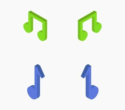 Musical note icon illustrated in vector on white background Stock Illustration