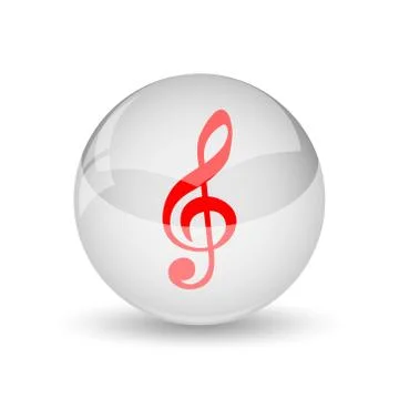 Musical note icon. internet button on white background.. Stock Illustration