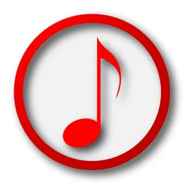 Musical note icon. Internet button on white  background.. Stock Illustration