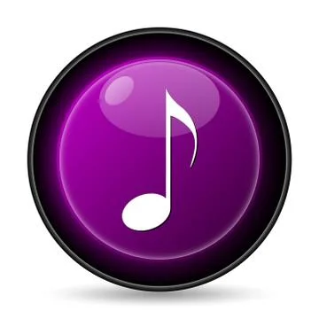 Musical note icon. Internet button on white background.. Stock Illustration