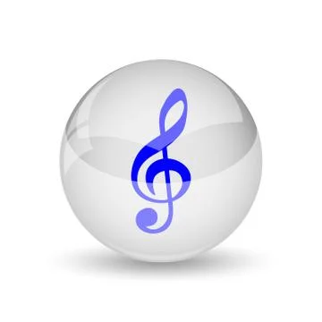 Musical note icon. Internet button on white background.. Stock Illustration