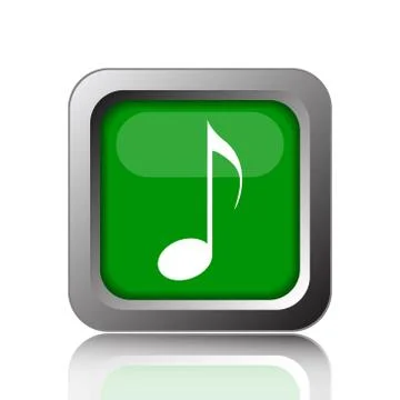Musical note icon. Internet button on black background.. Stock Illustration