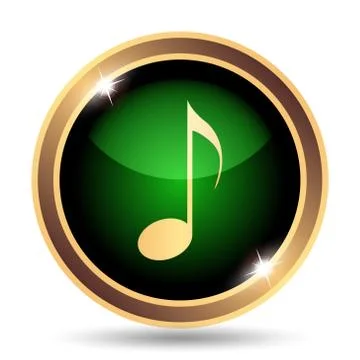Musical note icon. Internet button on white background.. Stock Illustration
