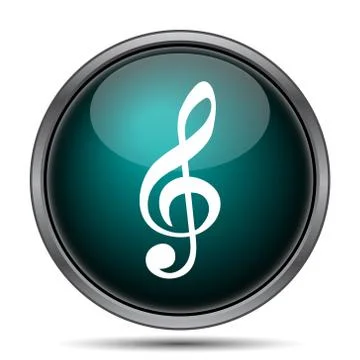 Musical note icon. Internet button on white background.. Stock Illustration
