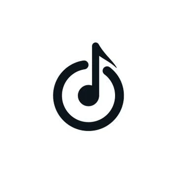Musical note icon power switch symbol Stock Illustration