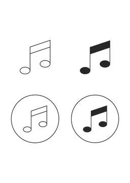 Musical Note Icon Set Isolated on White Background Stock Illustration