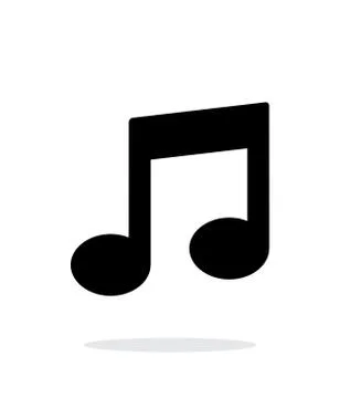 Musical note icon on white background. Stock Illustration