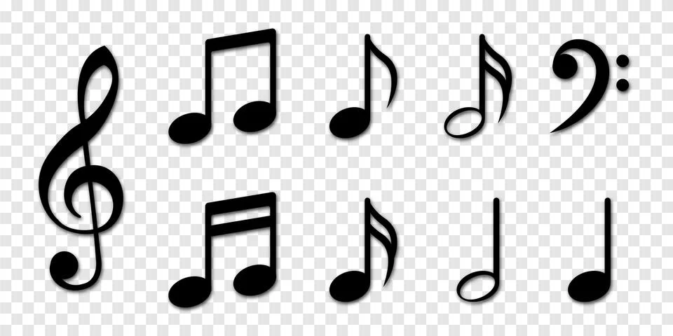 Musical note icons set. Vector illustration Stock Illustration