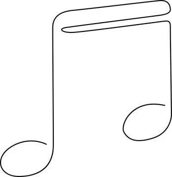 Musical note illustration in a simple, elegant black and white design Vector Illustrazione stock
