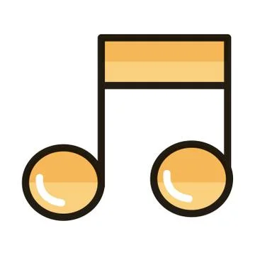 Musical note internet web technology interface line and fill style icon Stock Illustration
