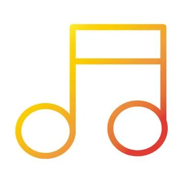 Musical note internet web technology interface gradient style icon Stock Illustration