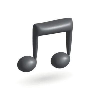 Musical note isolated vector 3d icon. musical note 3d illustration. Stock Illustration