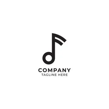 Musical note logo design template isolated on white color background. Black.. Stock-Illustration