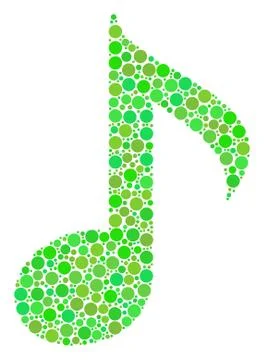 Musical Note Mosaic of Dots Illustrazione stock