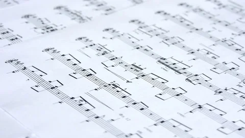 Musical Note Paper Sheet Stock Footage 72175834