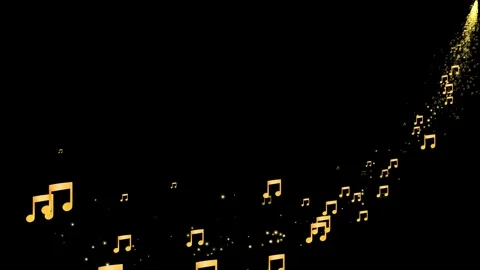 Musical Note Particle Animation Following a Path. 스톡 동영상 336036693