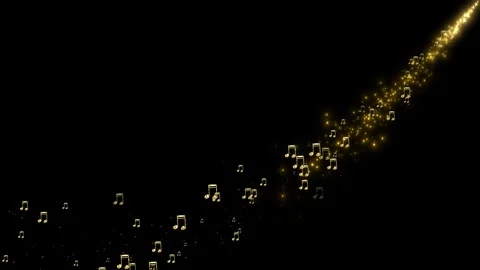 Musical Note Particle Animation Following a Path. 库存影片 336036708