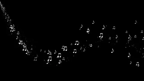 Musical Note Particle Animation Following a Path. 스톡 동영상 336036713